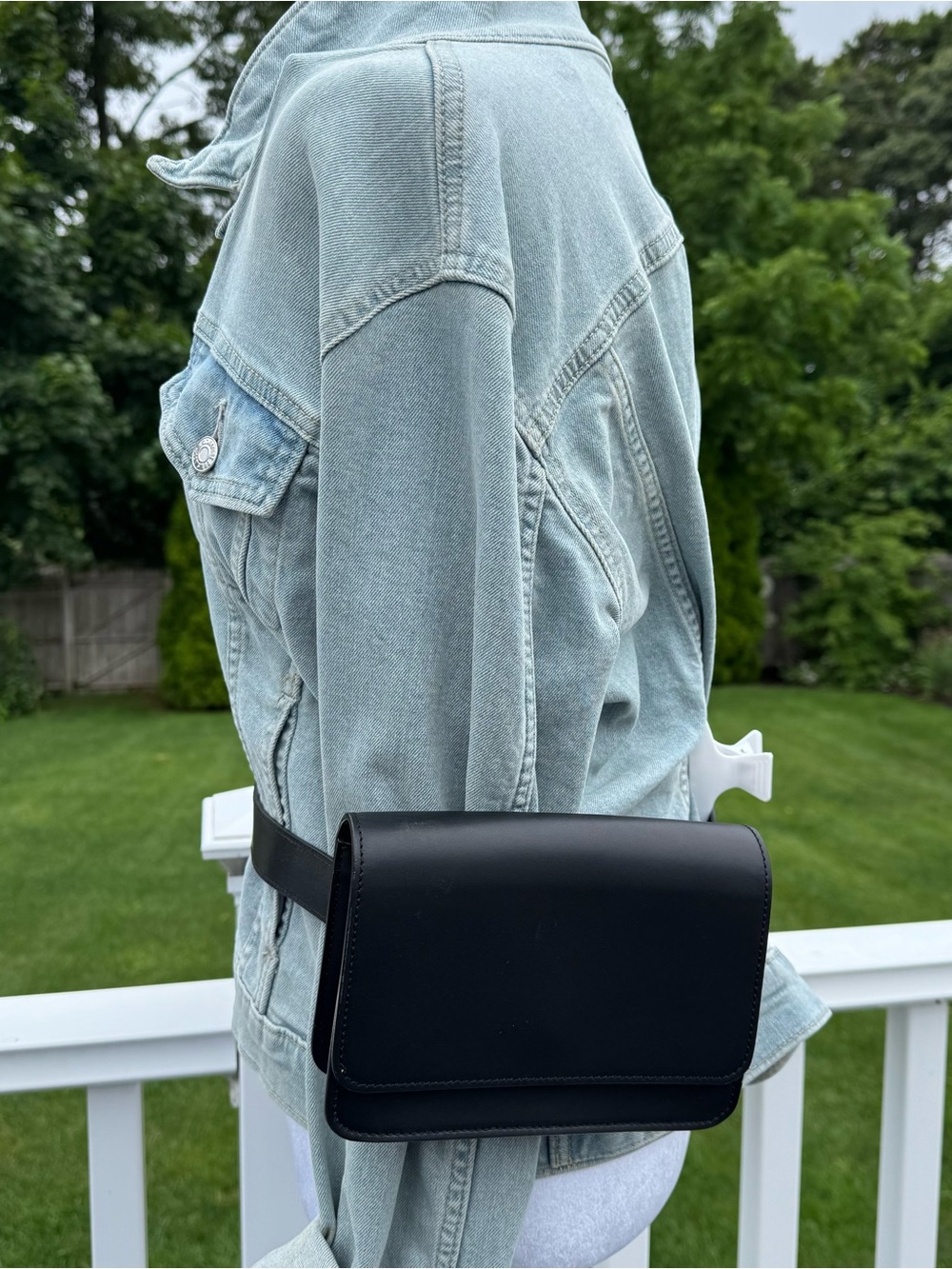 Silver & Riley Black Italian Leather Parisian Belt Bag - Picture 3 of 6